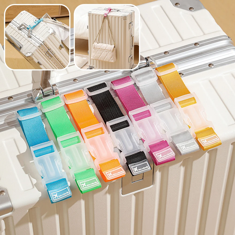 

1/3pcs Luggage Carrying Clip Buckle Adjustables Length Baggages Straps Belt Reusable Suitcase Holdalls Straps For Travel