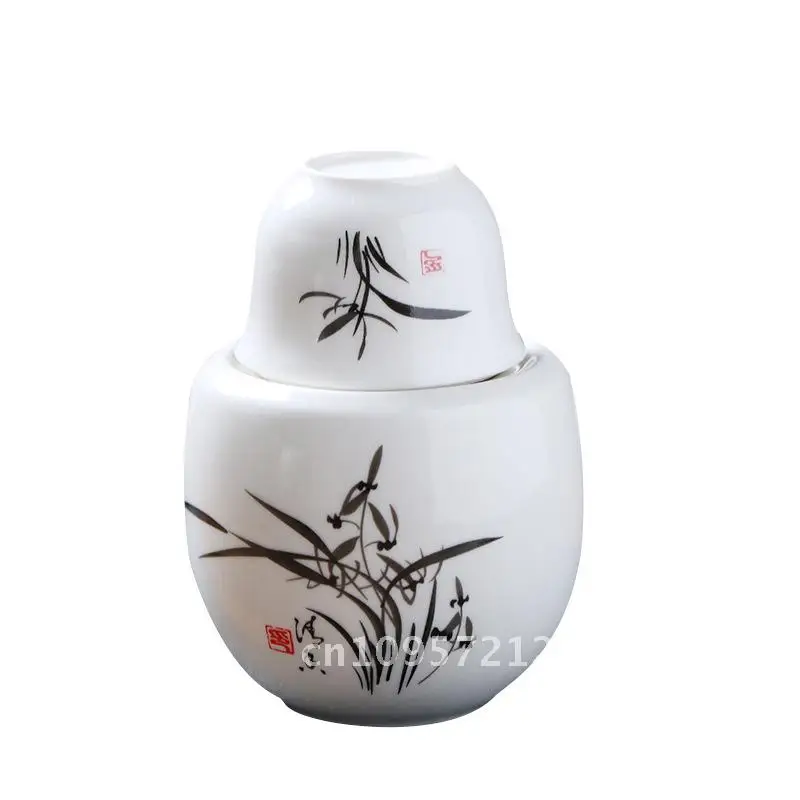 

Chinese-Style Ceramic Liquor Warmer Set Yellow Wine Hip Pot Sake Hot Flavor Organizer National Trend Style First-Class Product