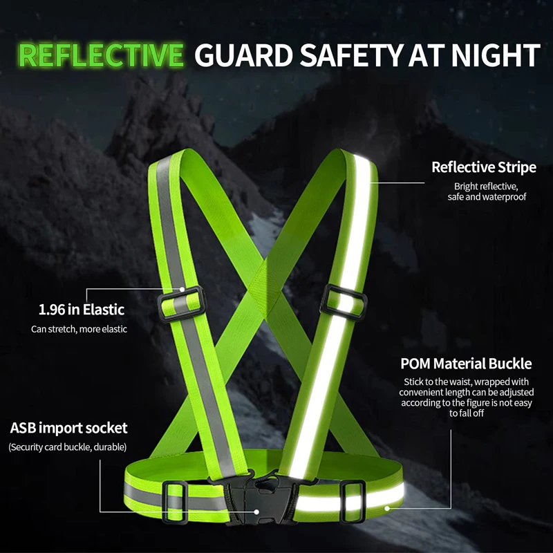 High Visibility Reflective Safety Straps Gear For Traffic Control, Running, Cycling