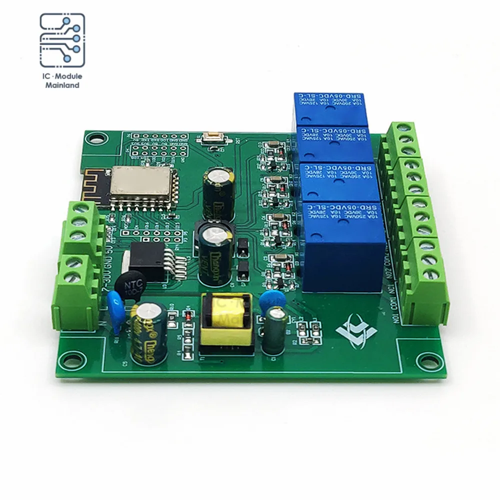 ESP8266 WIFI Quad Relay Module ESP-12F Development Board AC/DCAC90-250V/ DC7-30V/5V for Arduino Smart Home Remote Control