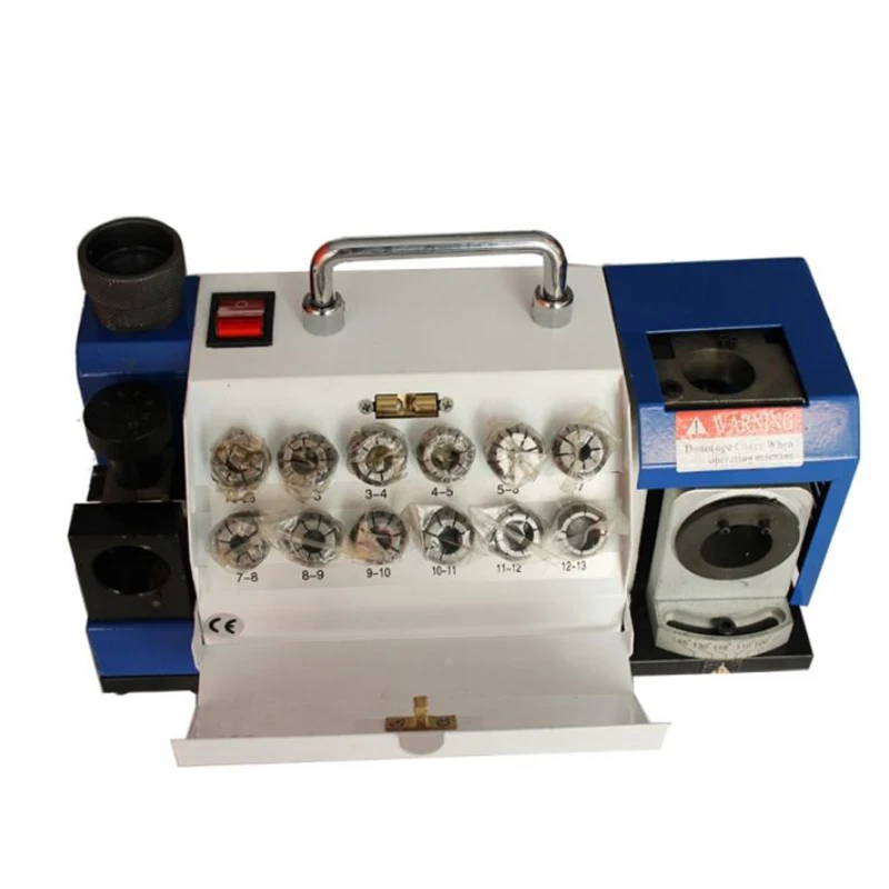 

Drill Bits Sharpener 3-13mm Mill Grinder Sharpener Portable Sharpening Angle Grinder with 11 Collets for Factory Workshop