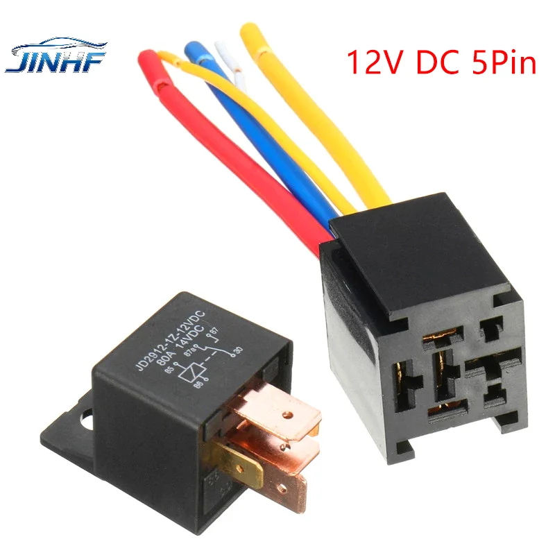 

Водонепроницаемое автомобильное реле 12В 80А 5-контактное DC AMP SPDT + практичная розетка, универсальное автомобильное реле для запуска двигателя