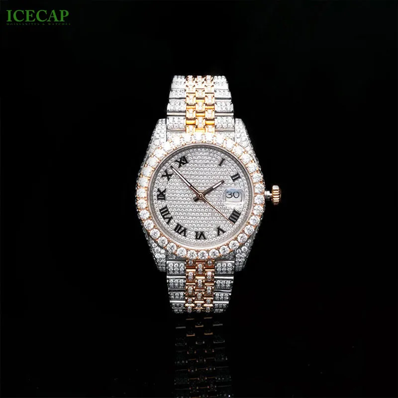 Icecap Fashion Jewelry Lce Out Classic Hip Hop Custom Watch Excellent Cut Luxury Diamond Mechanical Watch For Men