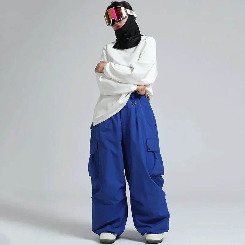 Pantaloni da sci invernali da uomo Pantaloni da sci caldi Outdoor Nuovi vestiti da neve Pantaloni da snowboard larghi da donna Pantaloni cargo antivento impermeabili