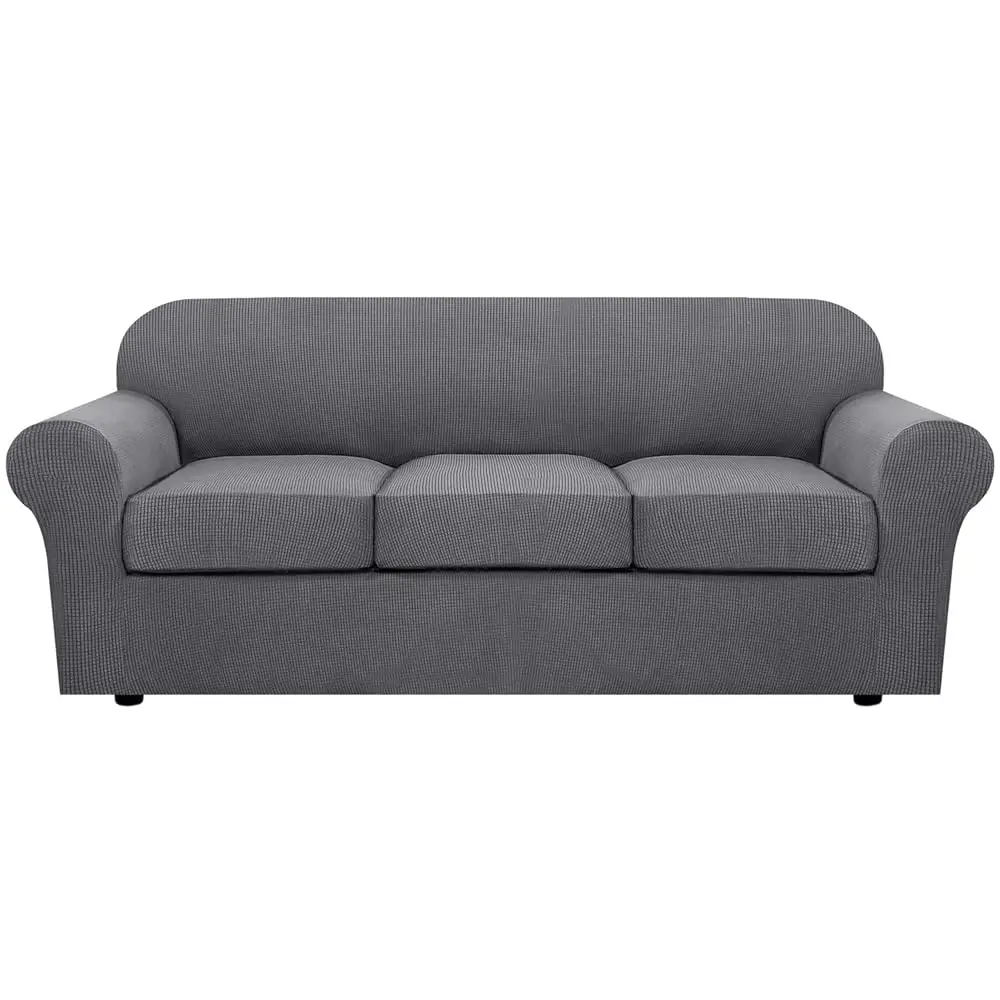 

4 Piece Stretch Sofa Covers For 3 Cushion Couch Covers For Living Room Furniture Slipcovers (Base Cover Plus 3 Seat Cushion