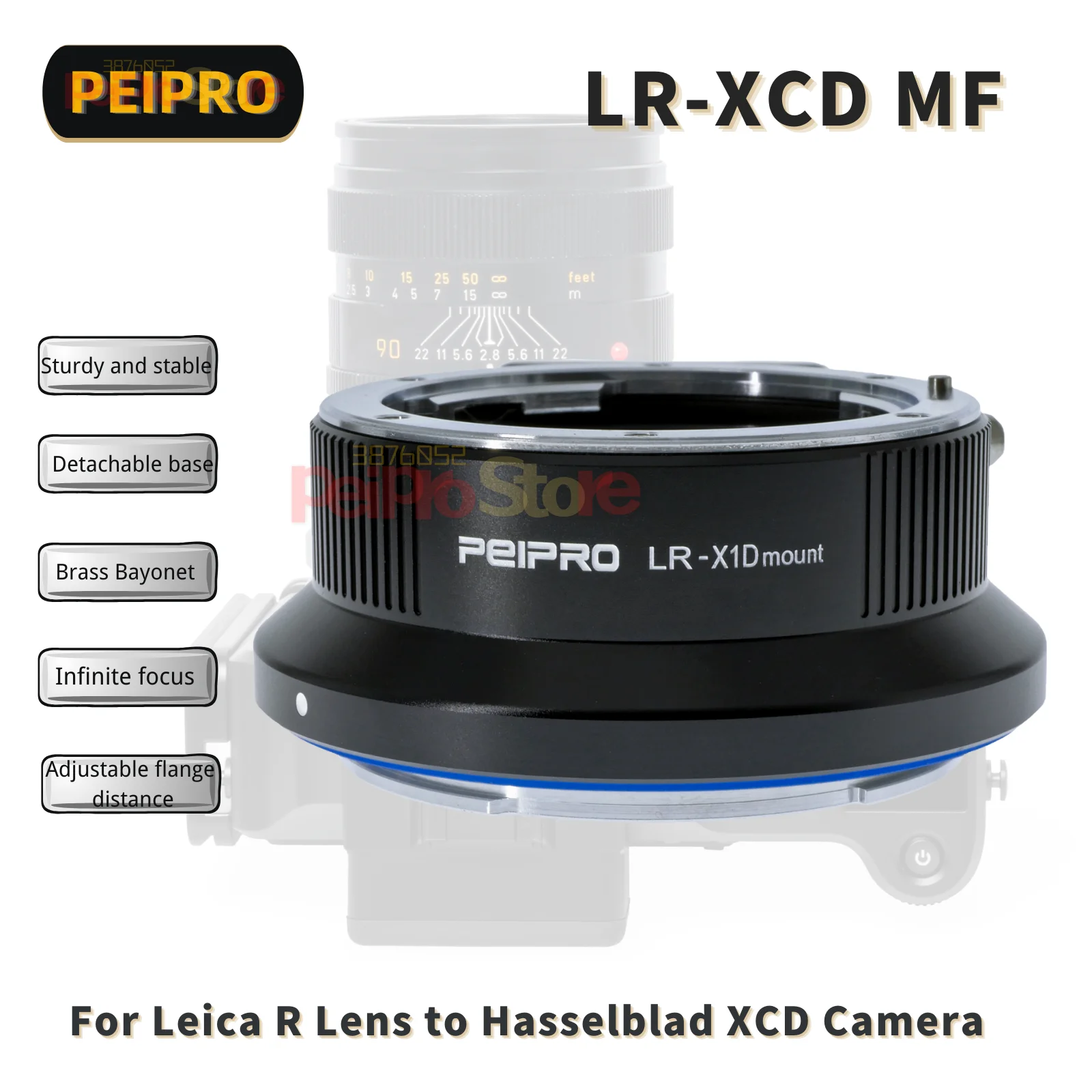 PEIPRO LR-XCD Lens Adapter Converter for leica R Lens to HASSELBLAD X2D/X1D/X1DⅡ/907 mount Cameras