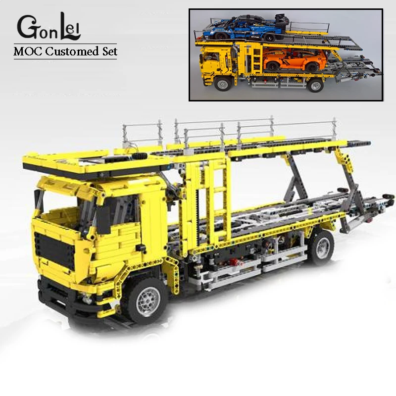 MOC Customized Set Technical Car Transporter MOD-42009 Mobile Crane MK II Model Building Blocks DIY Bricks Toys For Kids Gifts