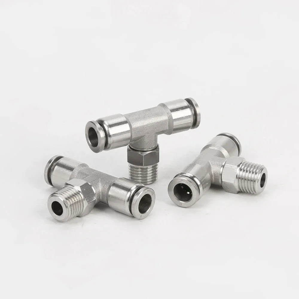 Connettore per tubo pneumatico PB 4-16mm OD Tubo dell'aria Maschio BSPT Filettatura Ottone nichelato Push In Connettore rapido Raccordo aria Idraulico