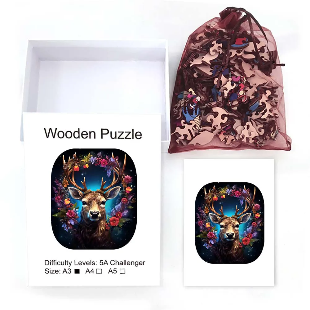 Puzzle di legno misterioso elk elfo di natale puzzle 3D personalizzato regalo per adulti educazione giocattoli per bambini gioco interattivo per la famiglia