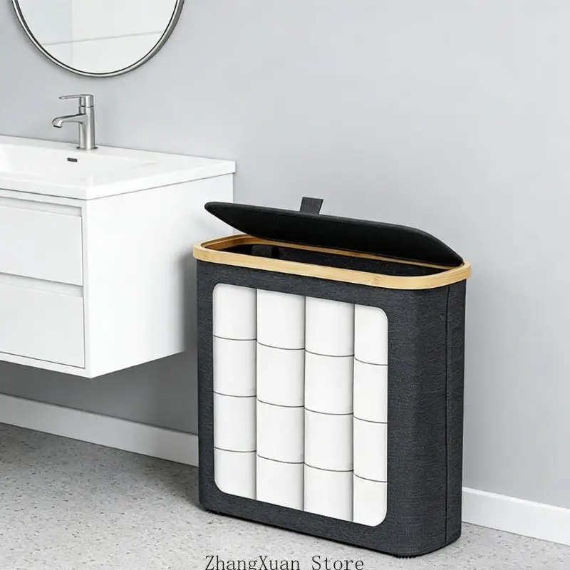 Geräumiger Toilettenpapierbehälter mit Sichtfenster für Küche oder Bad 3XUF – Detail 10