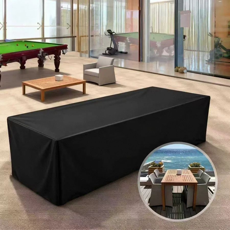 

All-season protective pool table cover, 210D Oxford with drawstring closure, suitable for pool table dust covers