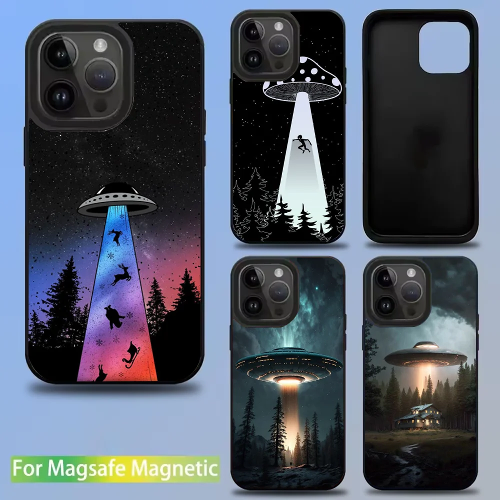 

UFO Alien Thing Phone Case For IPhone 16 15 14 13 12 11 Pro Mini Max Soft Magnetic Cover