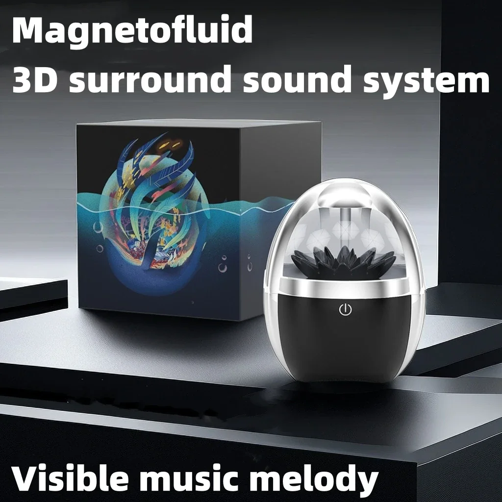 Magnetic Fluid Bluetooth Speaker Intelligent Music Rhythm Light Heavy Bass High Sound Quality Small Audio Desktop Ornament