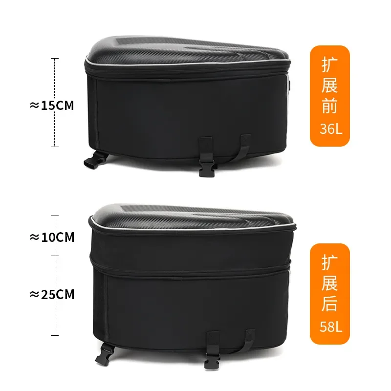 Motorcycle Saddle Side Bag Helmet Storage Backpack With Rain Cover For Motorbike Racing Riding Rear Seat Storage