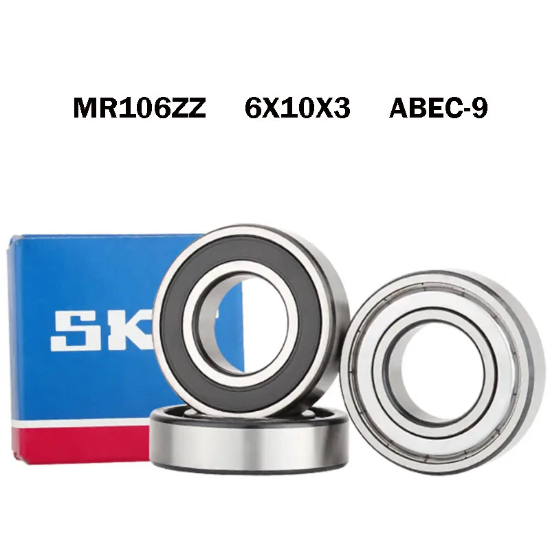 10PCS Sweden Origin SKF MR106ZZ Miniature High Speed bearings ABEC-9 MR106 MR106ZZ L-1060ZZ 6X10X3mm Precision ball bearings