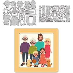 Family Cutting Dies Family Photo Embossing Stencil Template Carbon Steel Die Cutting Template Metal Crafting Die Cut for Card