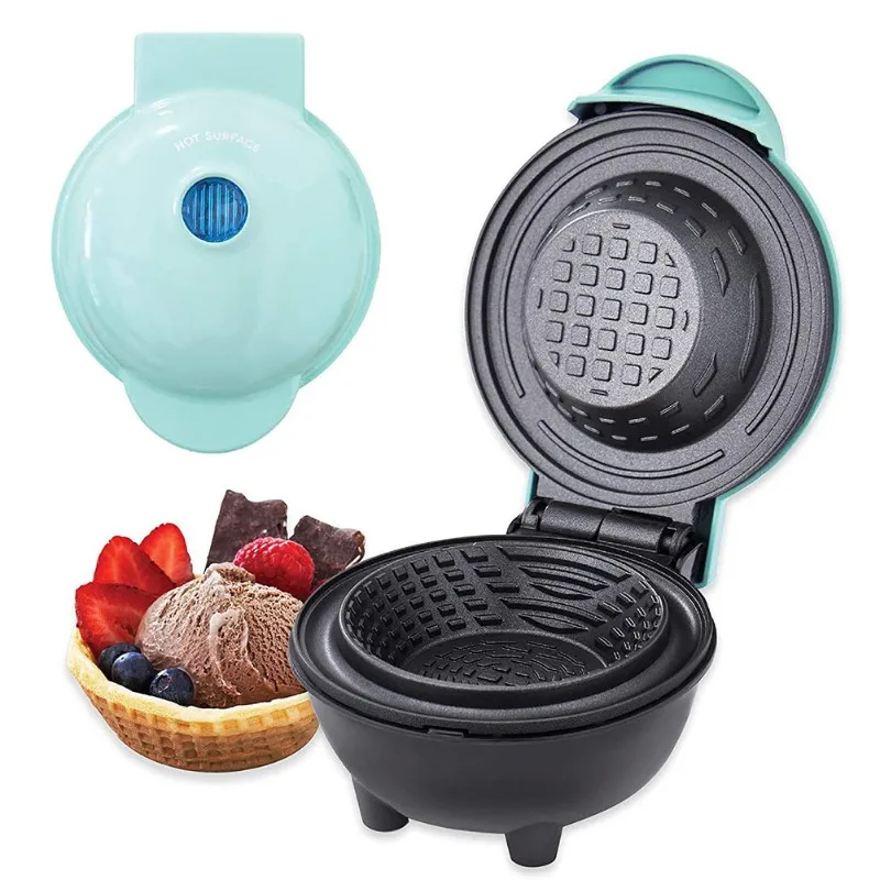 A98I-Electric Waffle Bowl Maker For Breakfast Indicator Light And Cool Touch Handle, Perfect For Homemade Ice Cream Cups & De US