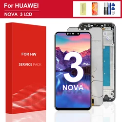 6.3 inch Nova 3 Display Screen for Huawei nova 3 PAR-LX1M PAR-LX9 Lcd Display Touch Screen Digitizer Assembly Replacement