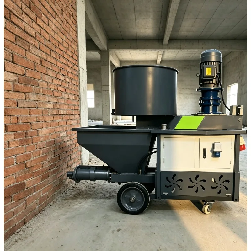 High-efficiency Concrete Mortar Spraying Machine on The Construction Site Walls Plastering Sprayer Rendering Spraying Machine