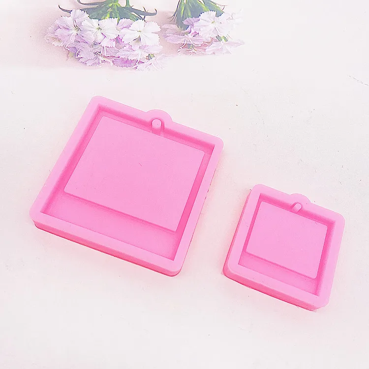 Photo Frame Keychain Epoxy Resin Mold Earring Pendant Silicone Mould DIY Crafts Polymer Clay Jewelry Necklace Mold