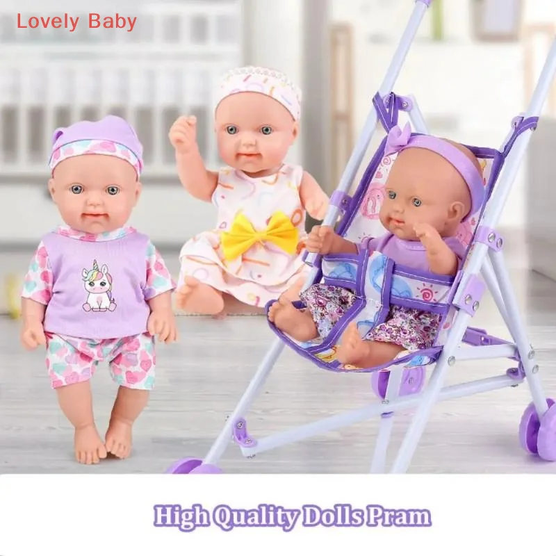 【BS】Duurzame Interactieve Poppen Kinderwagen Fantasiespel Speelgoed Stabiele Pop Handkar Plastic Kinderwagen Voor Jongens Meisjes Baby's