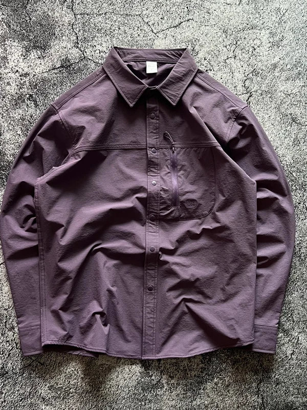 

Retro Japanese Style Men's Casual Long Sleeve Shirt Outdoor Mountain Sun Protection Quick Dry Waterproof Loose Fit Spring Season