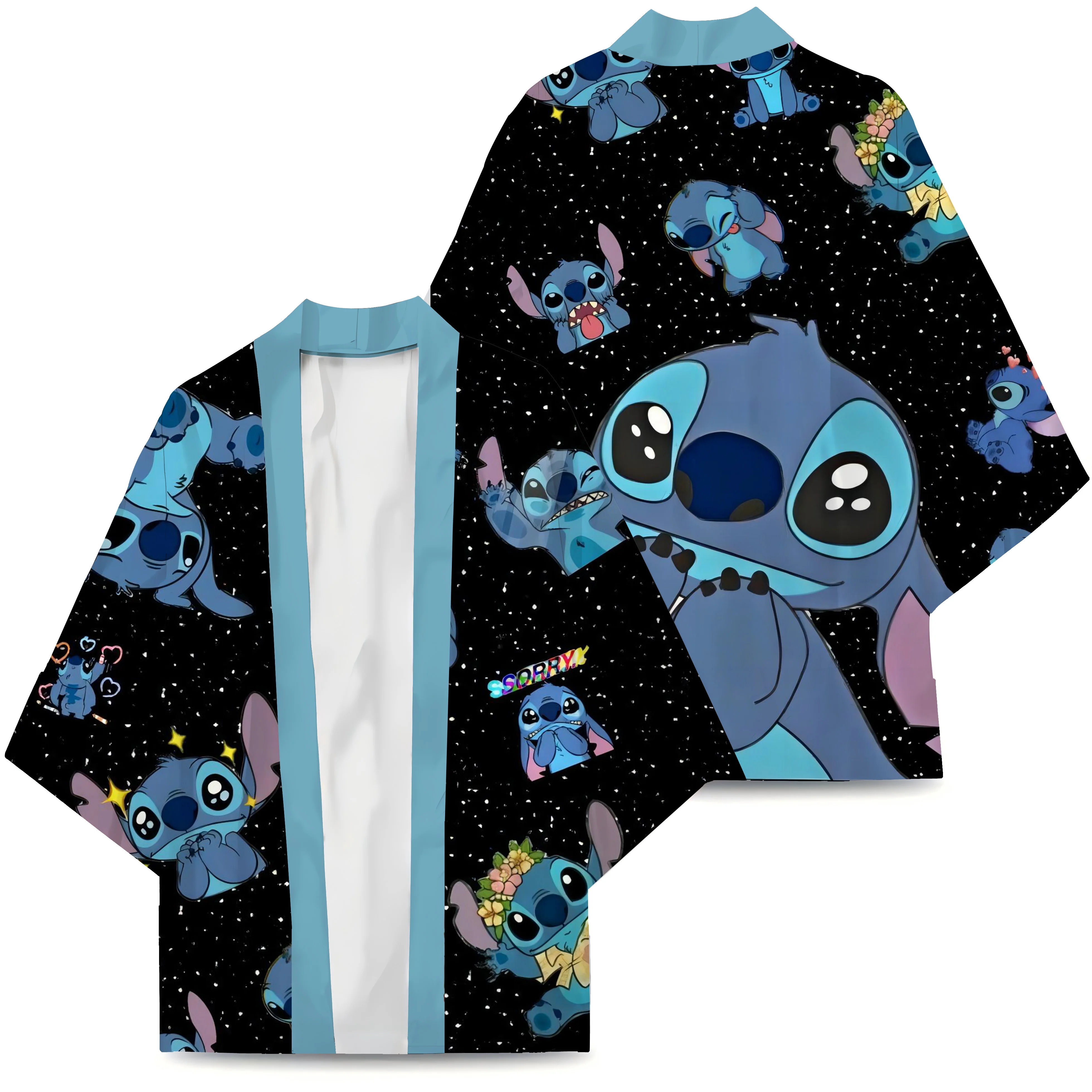 Men's Jackets Disney Clothing Oversized T-shirt Kimono Stitch Anime Shirts Halloween T-shirts Original Mens Cosplay Printed Tops