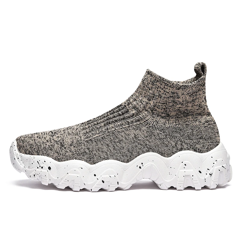 Men Shoes New Comfortable High-top Walking Shoes Women Lightweight Fashion Casual Sneakers Breathable Slip on Mens Loafers Black