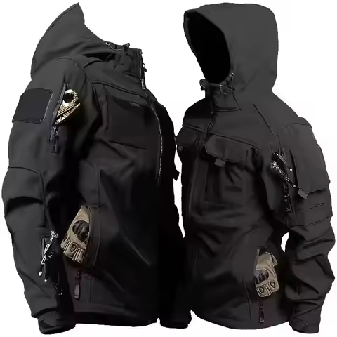 New Autumn Winter Tactical Jackets Men Military Soft Shell Waterproof Windproof Hooded Jacket Outdoor Functional Multi-pockets