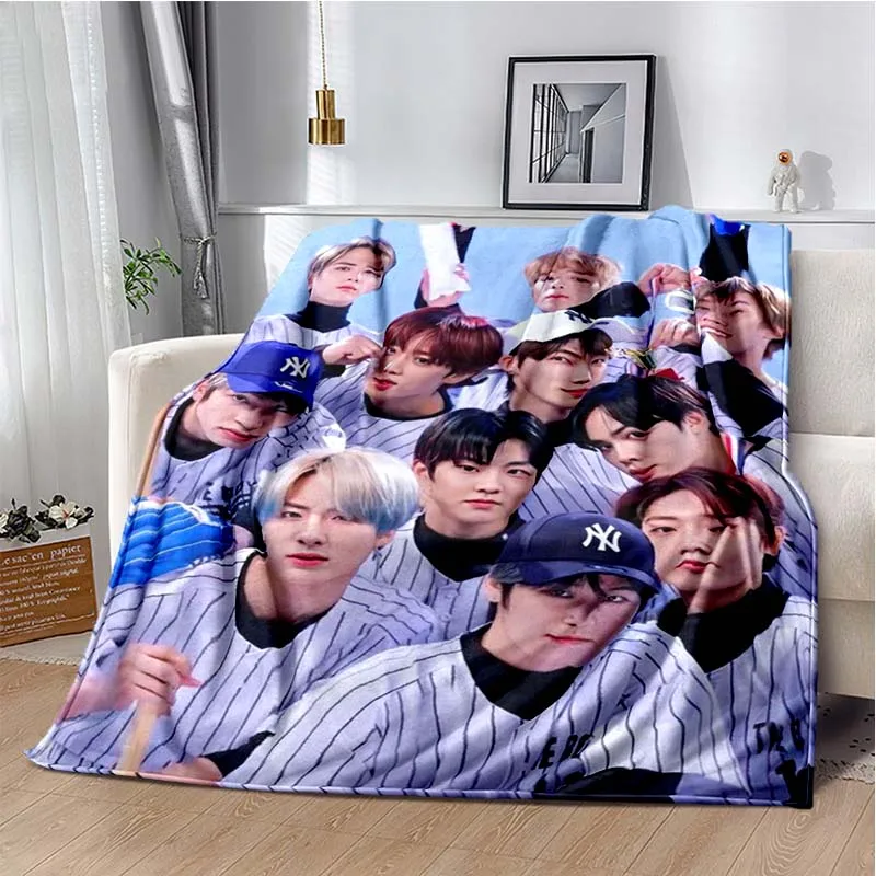 Male celebrity Kpop T-THE BOYZ flannel boy blanket soft and comfortable home decoration bedroom living room sofa bed blanket