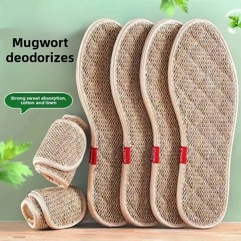 Plantillas de zapatos de lino y algodón ultrasuave para hombres y mujeres, cómodas, transpirables, antiolor, insertos para zapatos deportivos especiales para pies