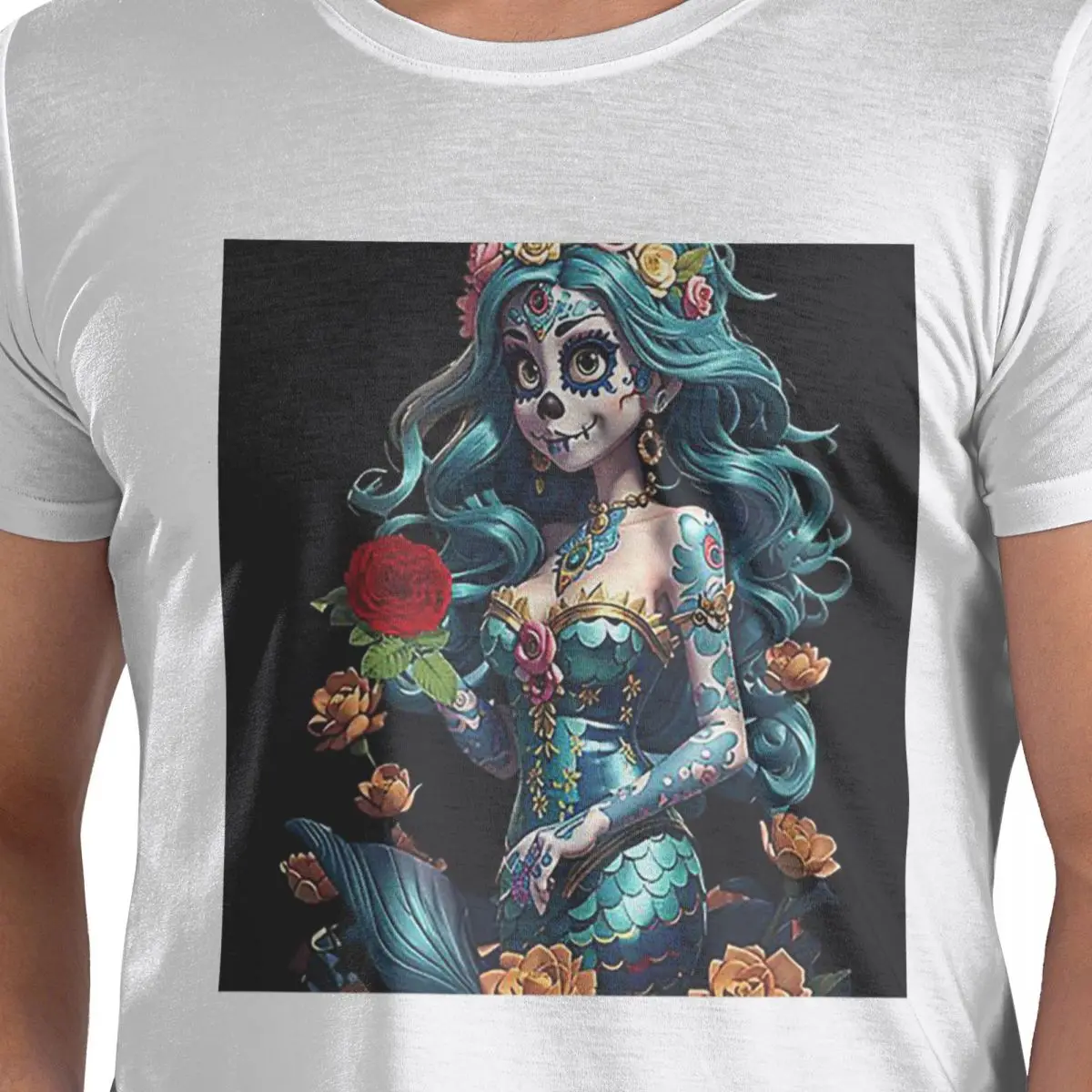 

Mexican Catrina Girl Day Of The Dead 100% Cotton T-Shirt Men's Fashion T Shirts Men Round Neck Short Sleeve S-6XL
