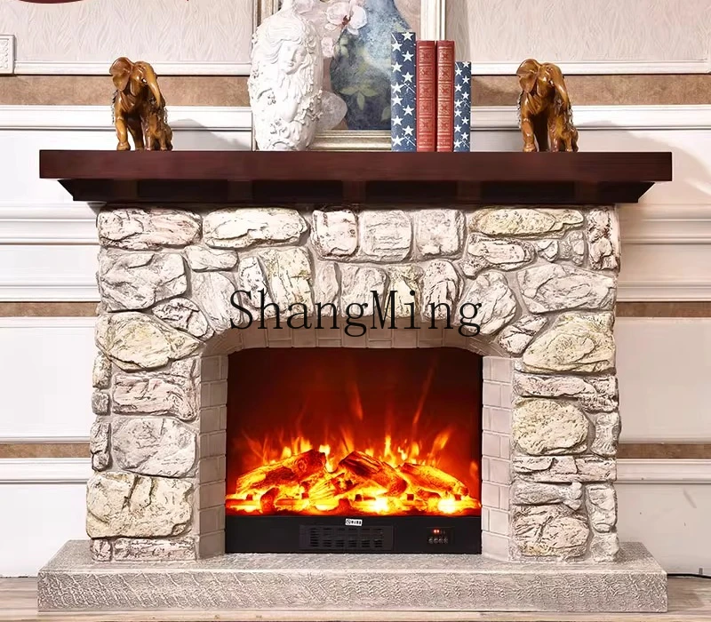 ZYY 石暖炉装飾キャビネットシミュレーション火災リビングルーム背景壁電気暖炉家庭用