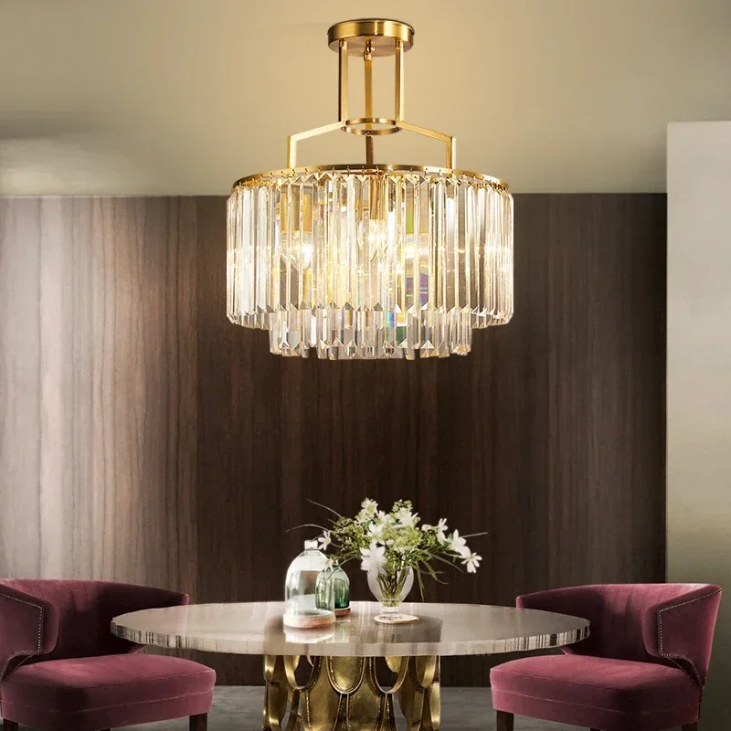 

FKL Modern Luxury Glass Chandelier Gold Copper For Living Room Dining Room Bedroom Home Room Decoration Indoor LED Lighting