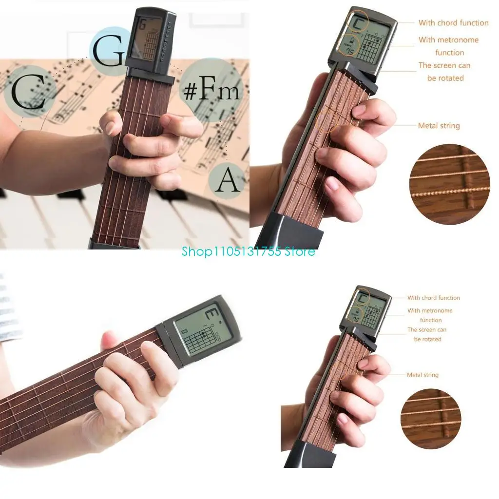 

K0EF Pocket Guitar Chord Practice Tool for Train-er Beginner Digital Guitar Chords