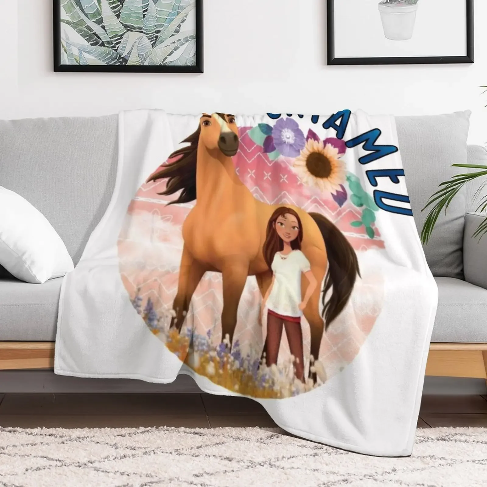 Untamed spirit riding free Throw Blanket Hairy Stuffeds Comforter Kid'S Blankets