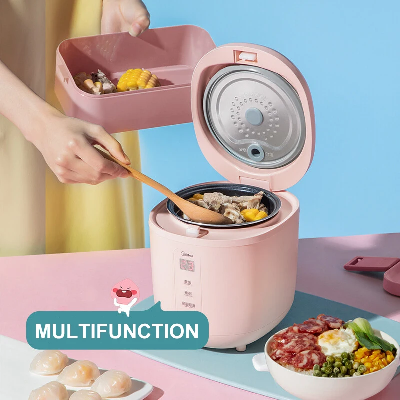 Midea 0.8L Rice Cooker Multi-function Mini Electric Cooker 24H Appointment Kitchen Appliances Non-Stick Pan For Dormitory Office