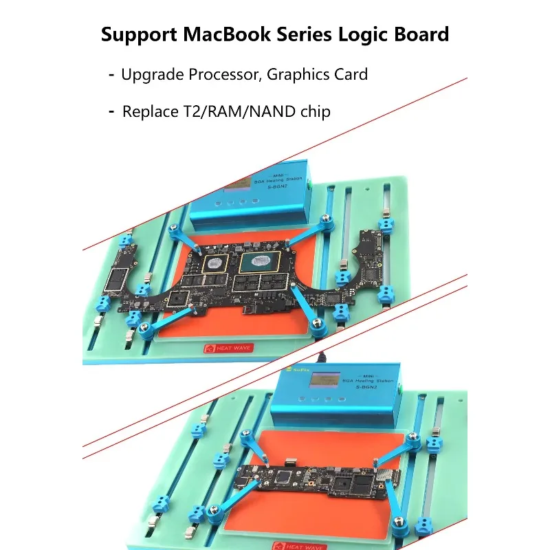 S-BGN2 Mini BGA Heating Station for Laptop Macbook Pro Motherboard Heating Soldering Chip Glue Removal Fix Repair Tool