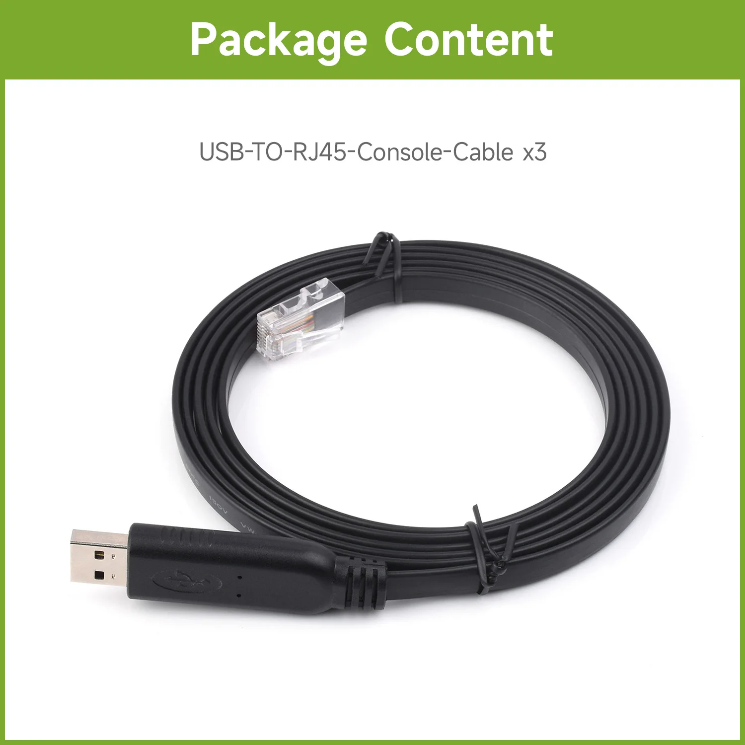 Waveshare Industrial USB To RJ45 Console Cable, USB Type A to RJ45 Console Male Port, Original FT232RL Chip, Cable Length 1.8m