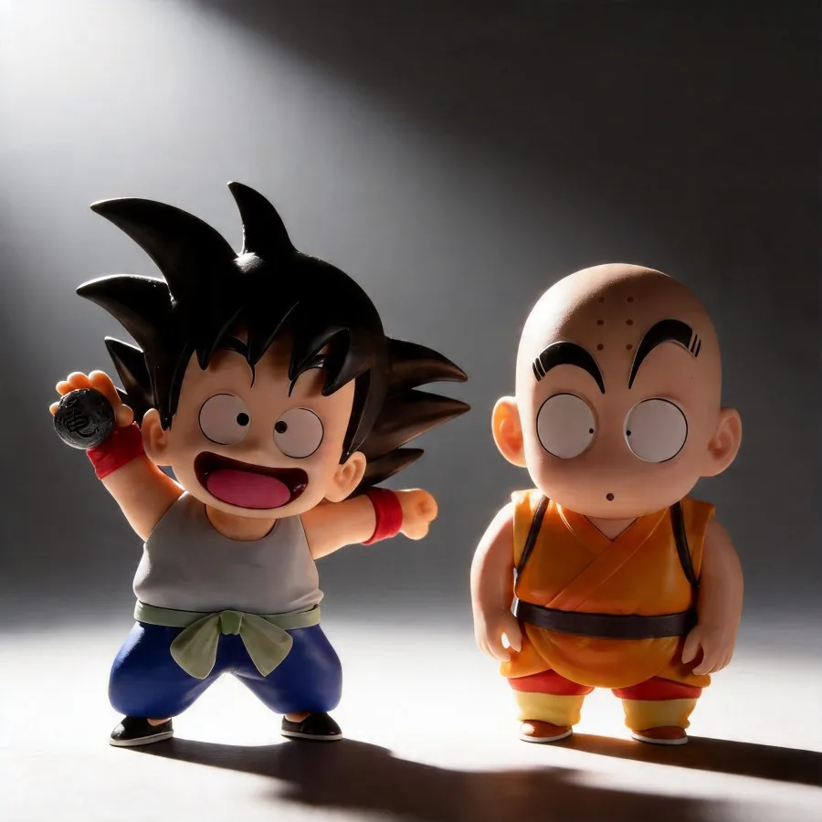 

Dragon Ball Z Child Goku & Krillin Chibi Figure - 13cm Funny Cute Saiyan Doll Model Desktop Ornament Collection Gift