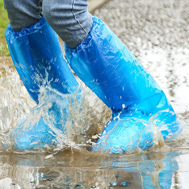 10/20pcs Waterproof Rain Shoe Covers Disposable Anti Slip Plastic Rain Shoe Covers Thickened Durable Portable Rainy Day Products