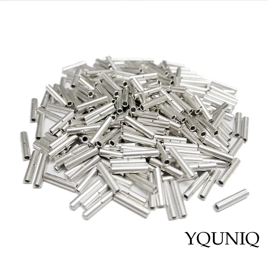 YQUNIQ 200 PCS 26-10 AWG BN0.5 BN1.25 BN2 BN3.5 BN5.5 Non-Insulated Butt Connector Crimp Wire Terminal Bare