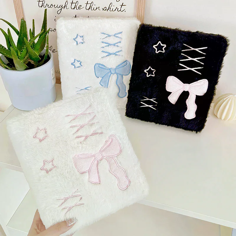 Bonito a6 estilo ballet álbum kpop ícones pelúcia photocard capa caderno papelaria com arco lembrança