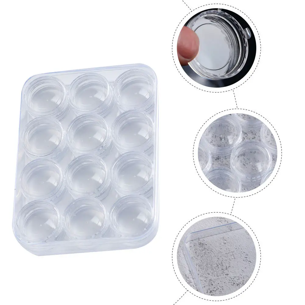 

3Sets Lightweight Solid Manicure Storage Box for Nail Art Decors Transparent Design Easy Identification Anti-Loss Lid Small