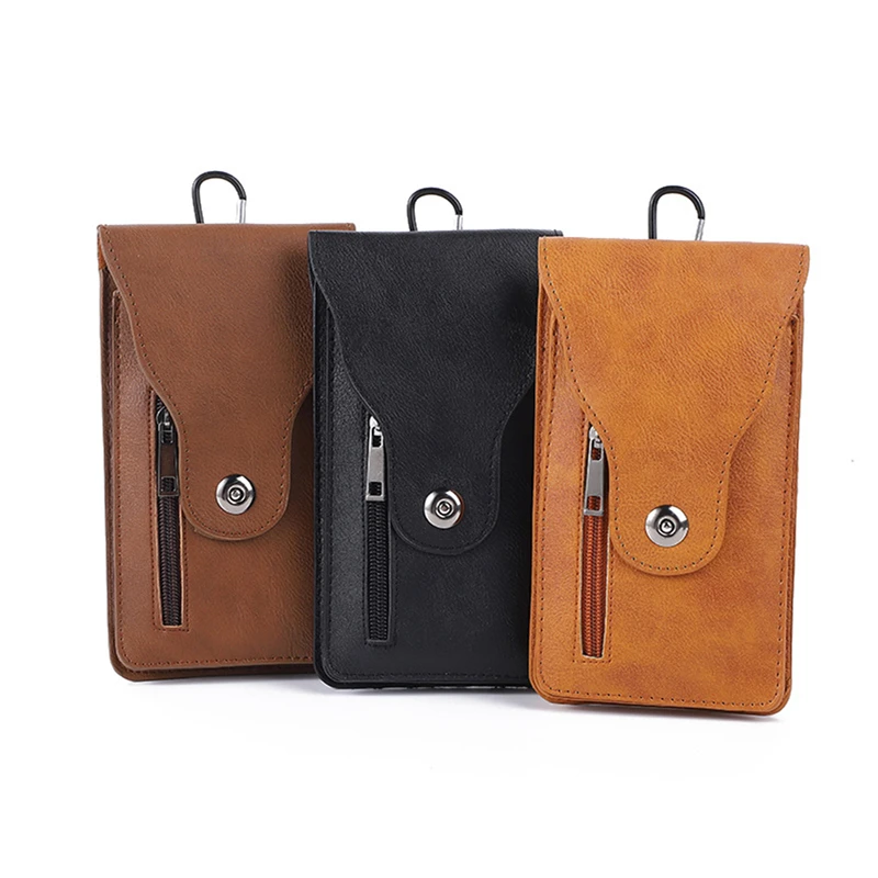 

Men Cellphone Bag Mobile Phone Pouch Belt Clip Waist Wallet PU Mobile Case Casual Mobile Phone Waist Pack