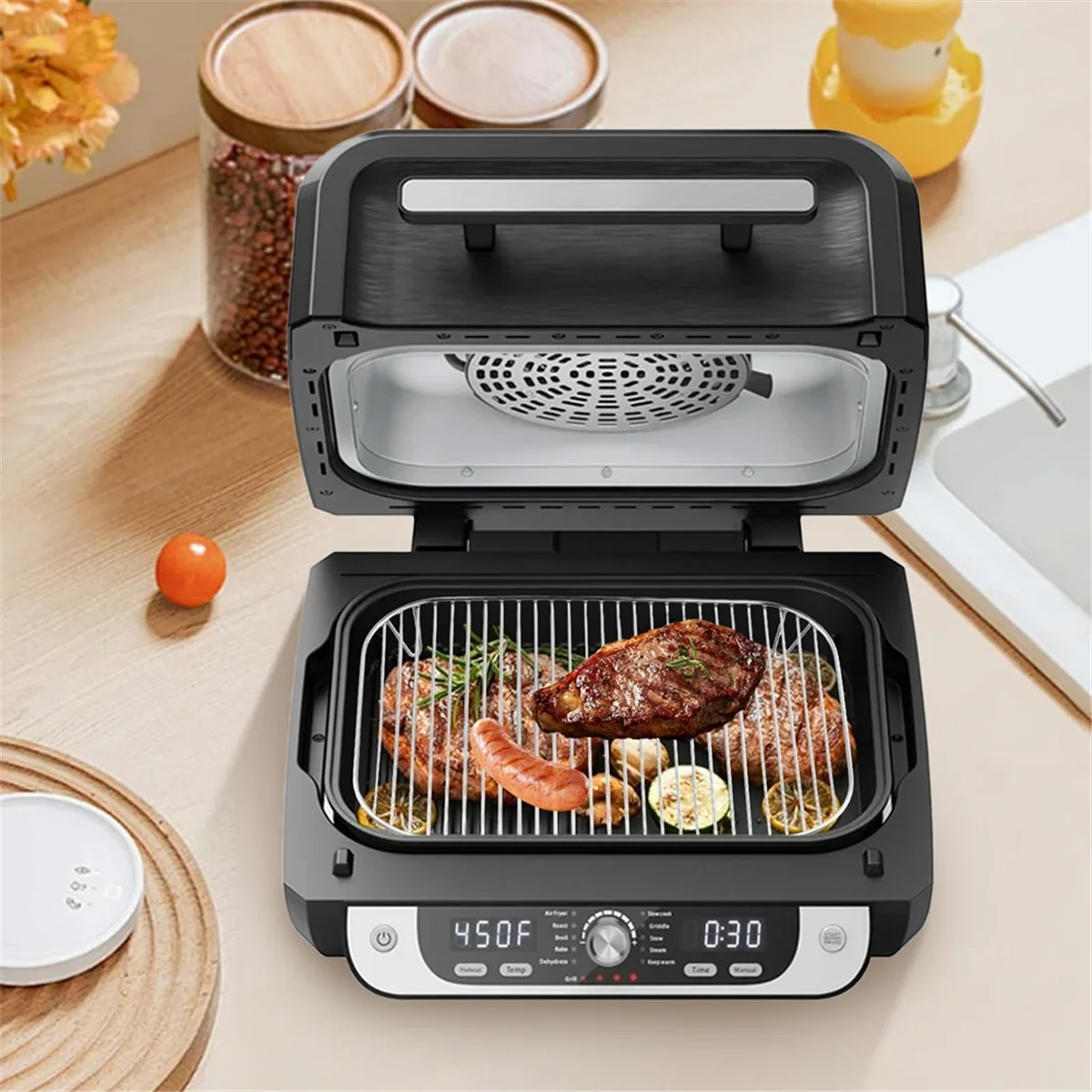 

NEW LISTING~Cooking Grate for Woodfire,Grill Hot Air Fryer Grill Grate, Stainless Steel Fryer Grill, Air Fryer Accessories