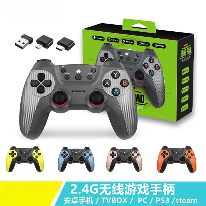 Wireless doubles game Controller For Linux/Android phone For Game Box Game stick PC Smart TV Box 2.4G gamepad Joystick