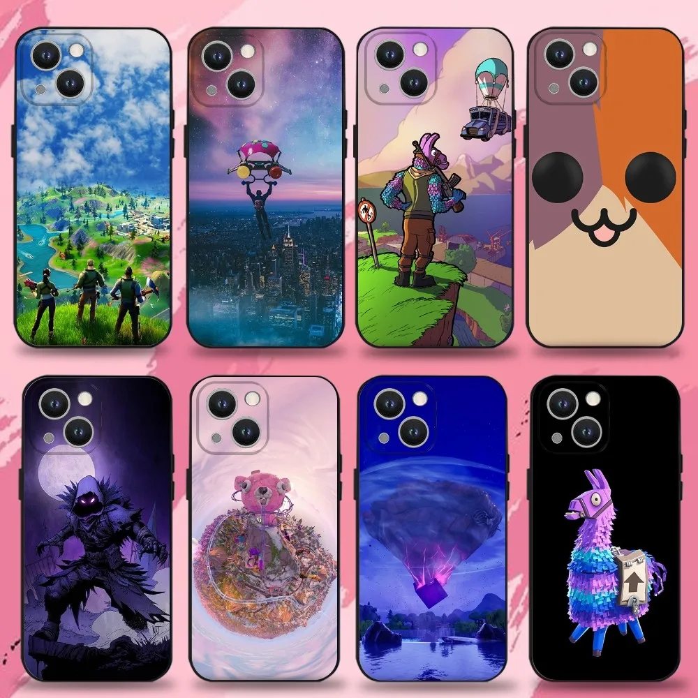 

Cool F-Fortnites Game Phone Case For iPhone 16,15,14,13,12,11 Plus,Pro Max,XS,X,XR,SE,Mini,8,7,Soft Silicone Black Cover