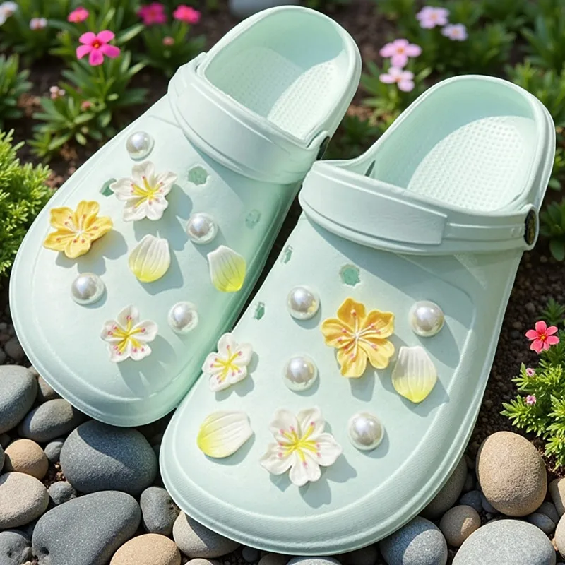 New Fashion Shoe Charms for Creative Branches and Flowers Clogs Shoe Buckle Cute Shoe Accessories Decoration for Girls Gift