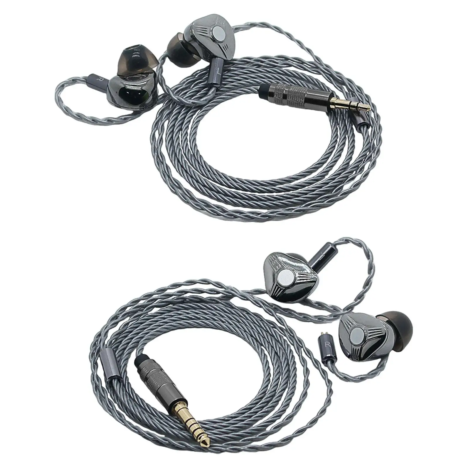 

in Ear Wired Headphones HiFi Earbuds Lightweight CNC Metal Cover Multifunctional Grey Noise Cancelling Detachable 2Pins Cable